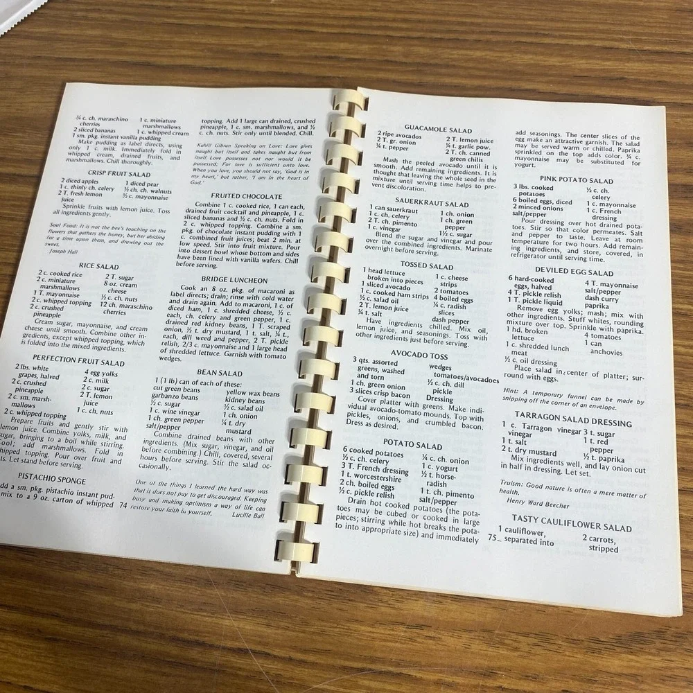 Vintage Southern Literary Cookbook Audrey Cash Jacksonville FL 1978 Ring Bound